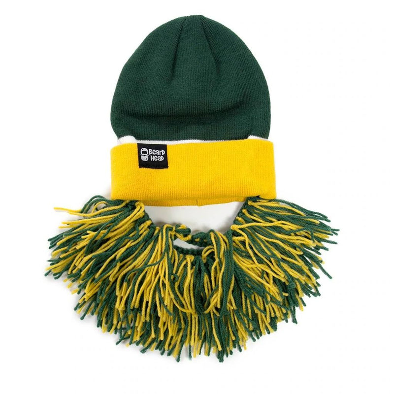 Beard Head Green Bay Packers Colors Barbarian Bearded Face Mask & Hat