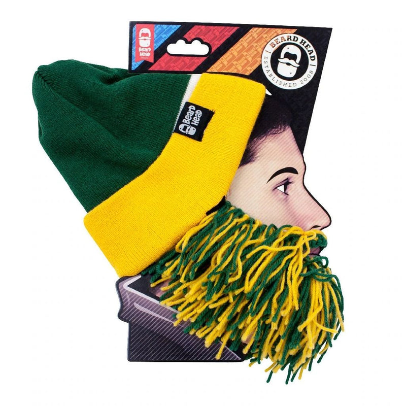 Beard Head Green Bay Packers Colors Barbarian Bearded Face Mask & Hat
