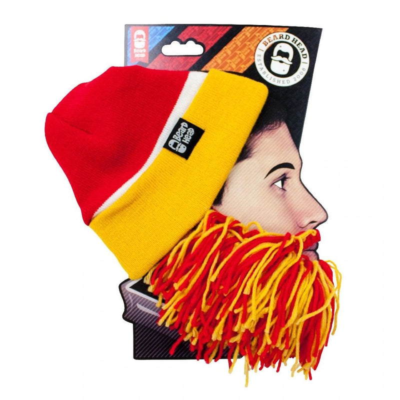Beard Head Kansas City Chiefs Colors Barbarian Bearded Face Mask & Hat