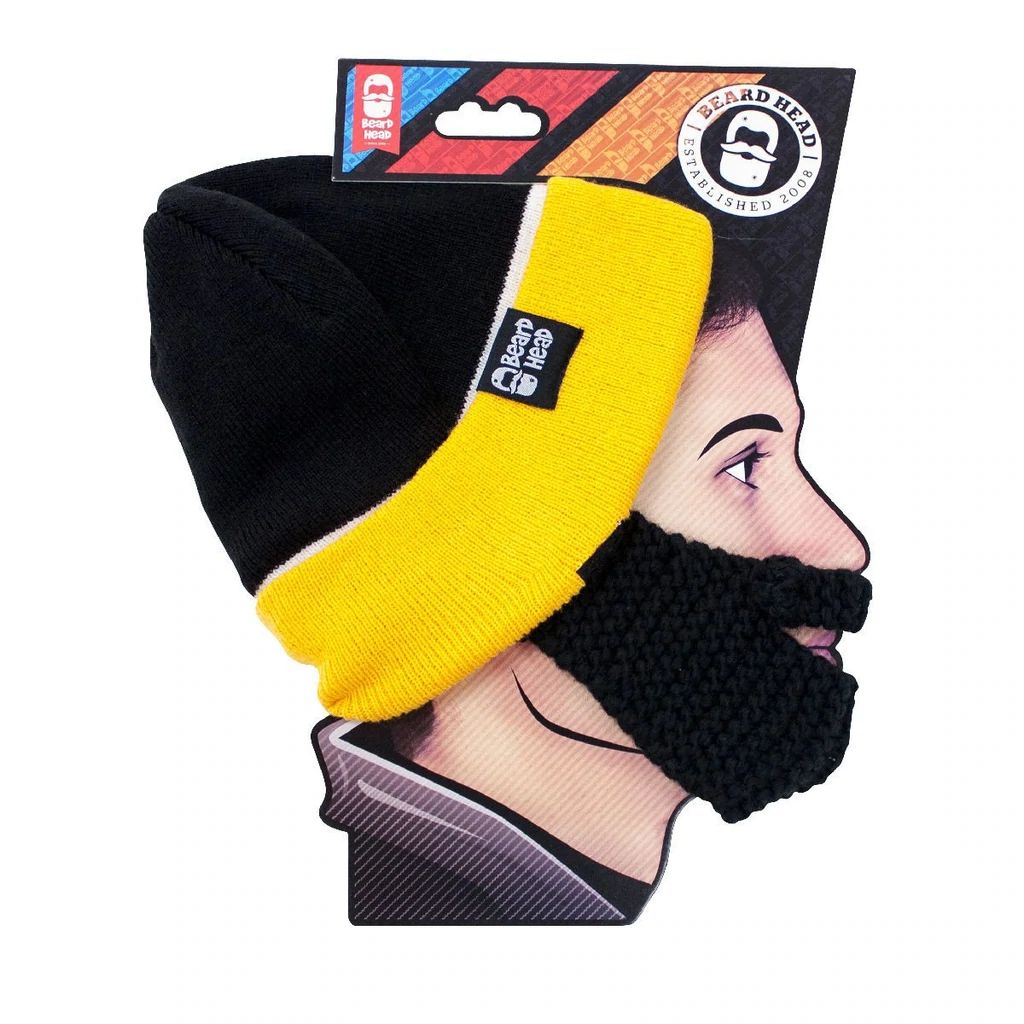 Beard Head Pittsburgh Colors Stubble Bearded Face Mask & Hat