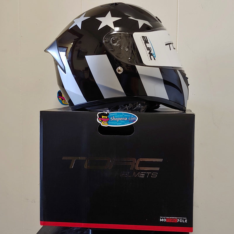 TORC T-15B Captain Shadow Full Face Street Bluetooth Motorcycle Helmet