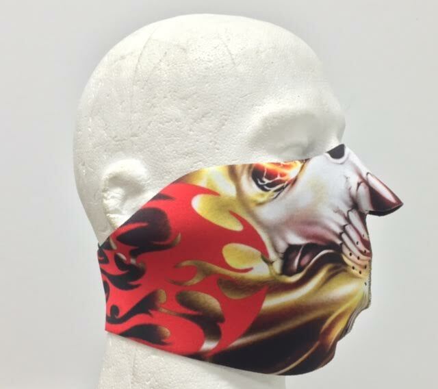 Tribal Skull Flame Protective Neoprene Half Face Ski Mask