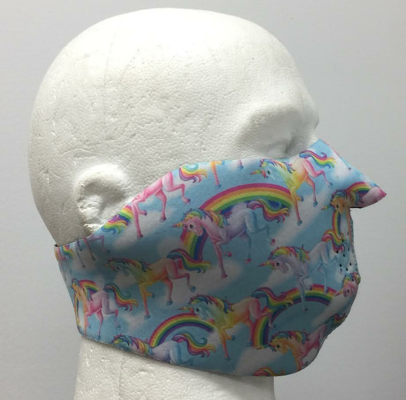 Rainbow Unicorn Protective Neoprene Half Face Ski Mask