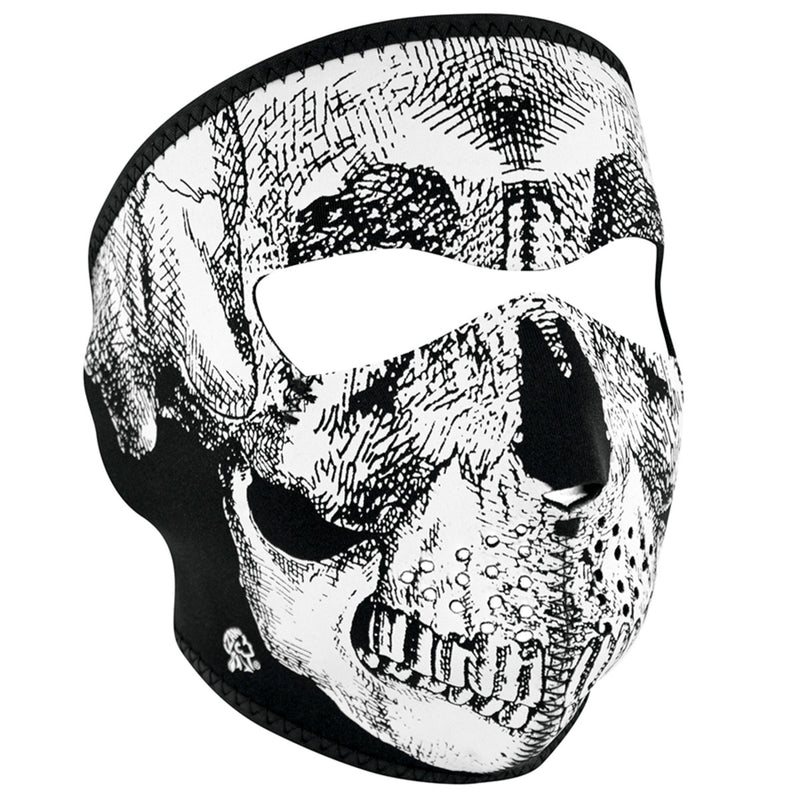 Black & White Skull Face Neoprene Full Face Mask