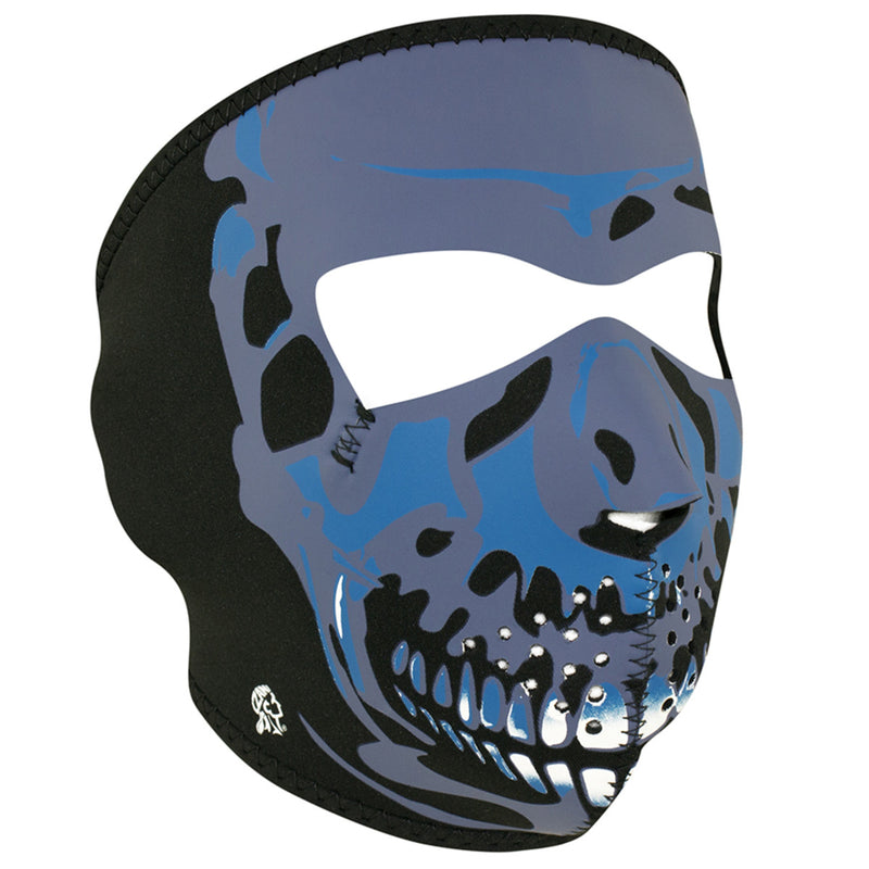 Blue Chrome Skull Neoprene Full Face Mask