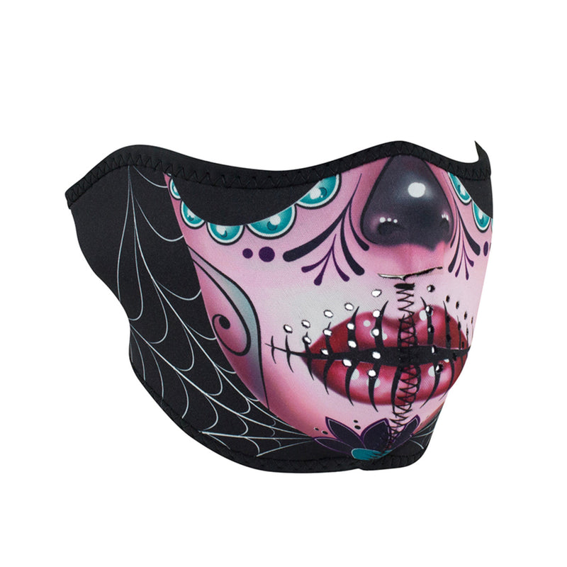 Sugar Skull Neoprene Half Face Mask