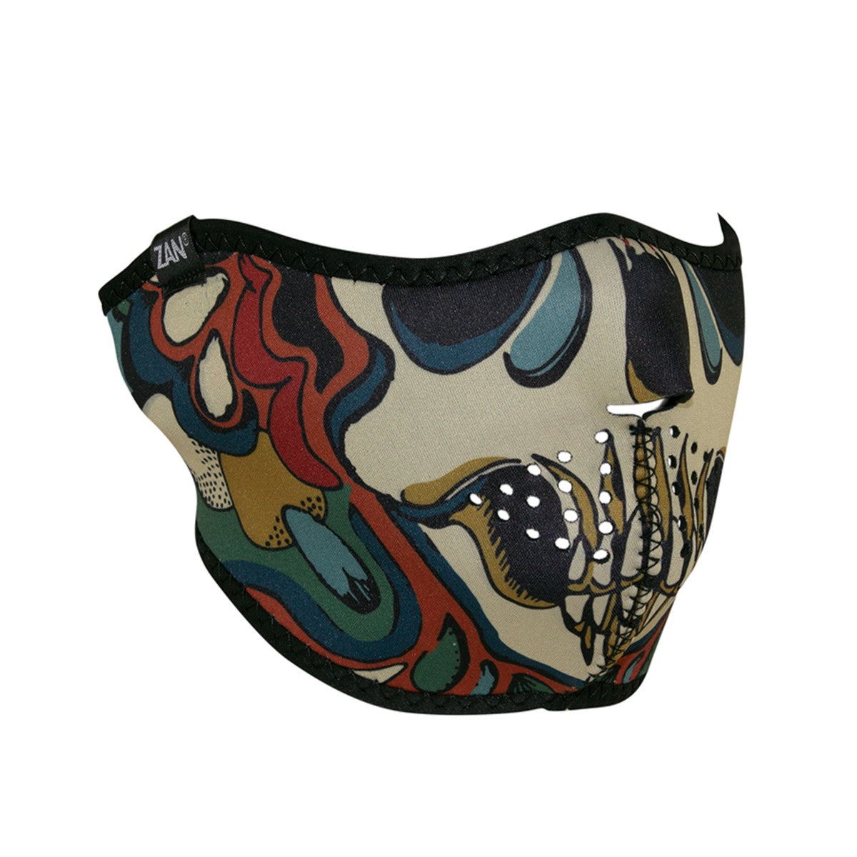 Psychedelic Skull Neoprene Half Face Mask