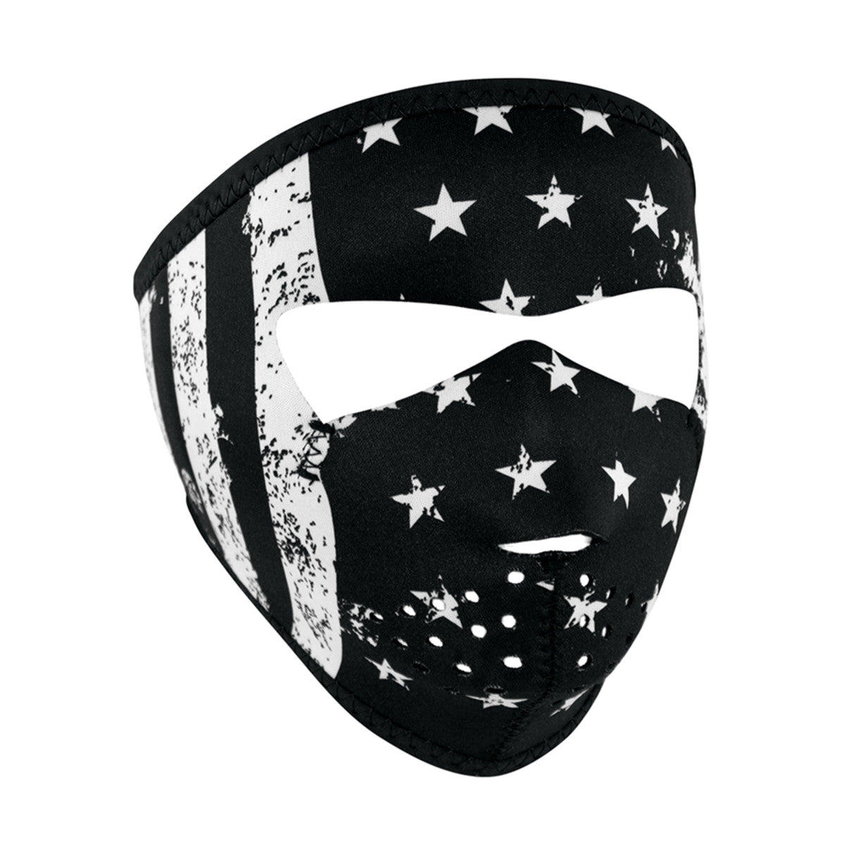 Black and White Flag SMALL YOUTH Neoprene Full Face Mask