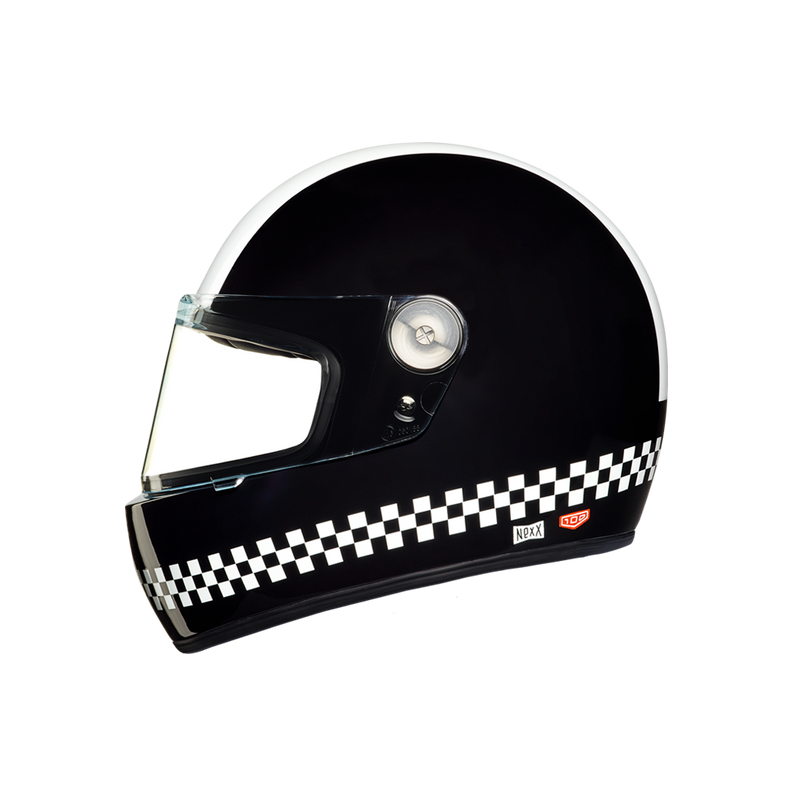 NEXX X.G100 R Racer Finish Line Full Face Retro Motorcycle Helmet (XS - 2XL)