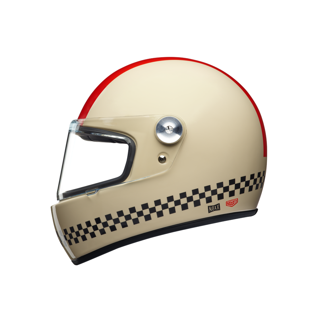 cream colored motorcycle helmet NEXX X.G100R Finish Line Helmet (4 Colors)