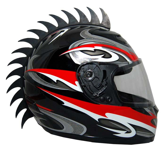 Stick On Rubber Motorcycle Helmet Mohawk (6 Styles)