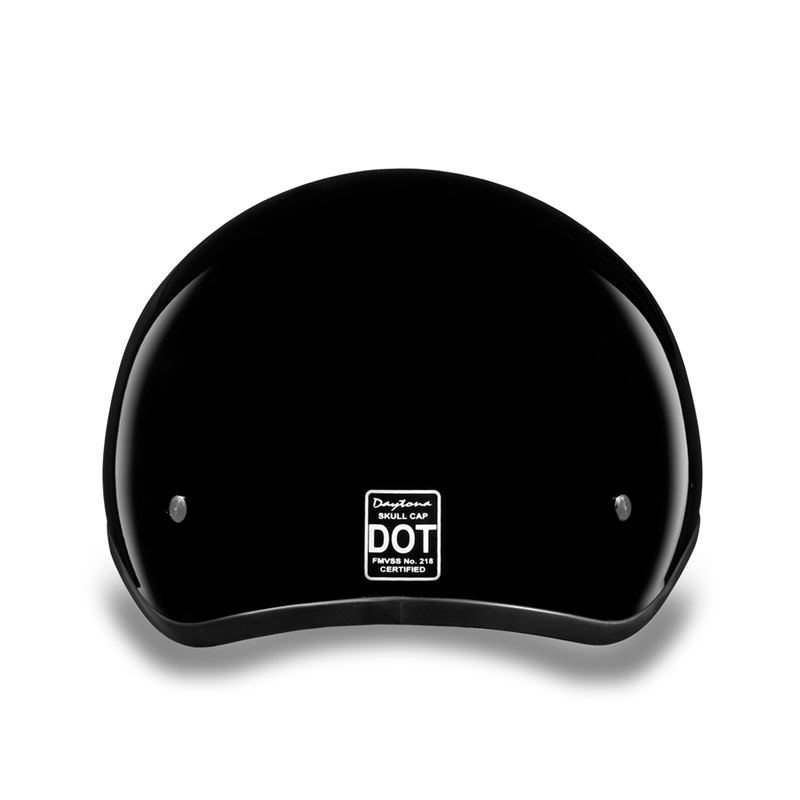 Daytona Hi Gloss Black Skull Cap Half Motorcycle Helmet (No Visor) (3XS - 4XL)