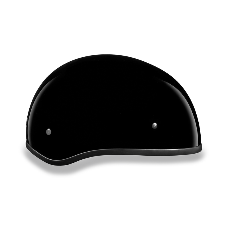 Daytona Hi Gloss Black Skull Cap Half Motorcycle Helmet (No Visor) (3XS - 4XL)