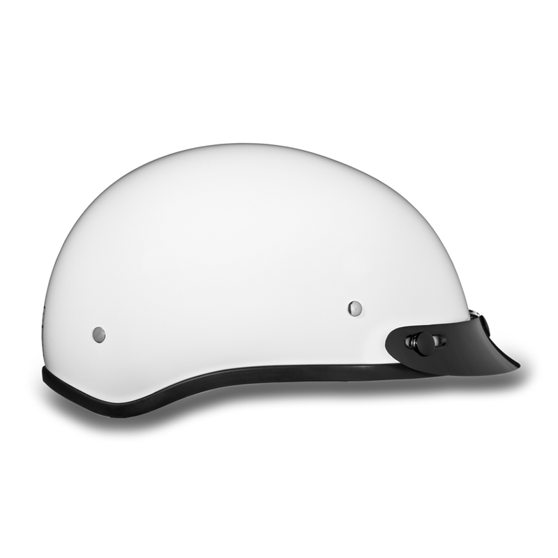 Daytona Hi Gloss White Skull Cap Half Motorcycle Helmet (2XS - 4XL)