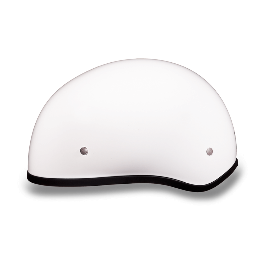 Daytona Hi Gloss White Skull Cap Half Motorcycle Helmet (No Visor) (2XS - 2XL)