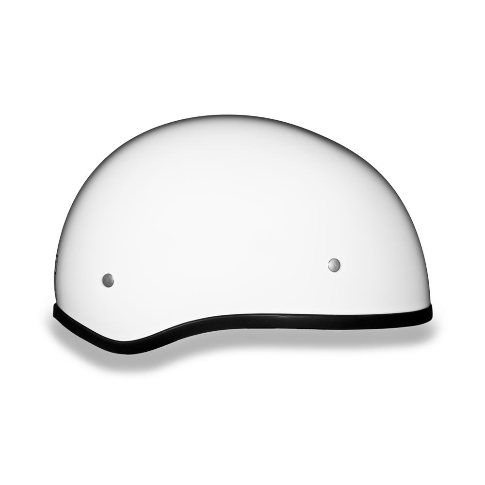 Daytona Hi Gloss White Skull Cap Half Motorcycle Helmet (No Visor) (2XS - 2XL)