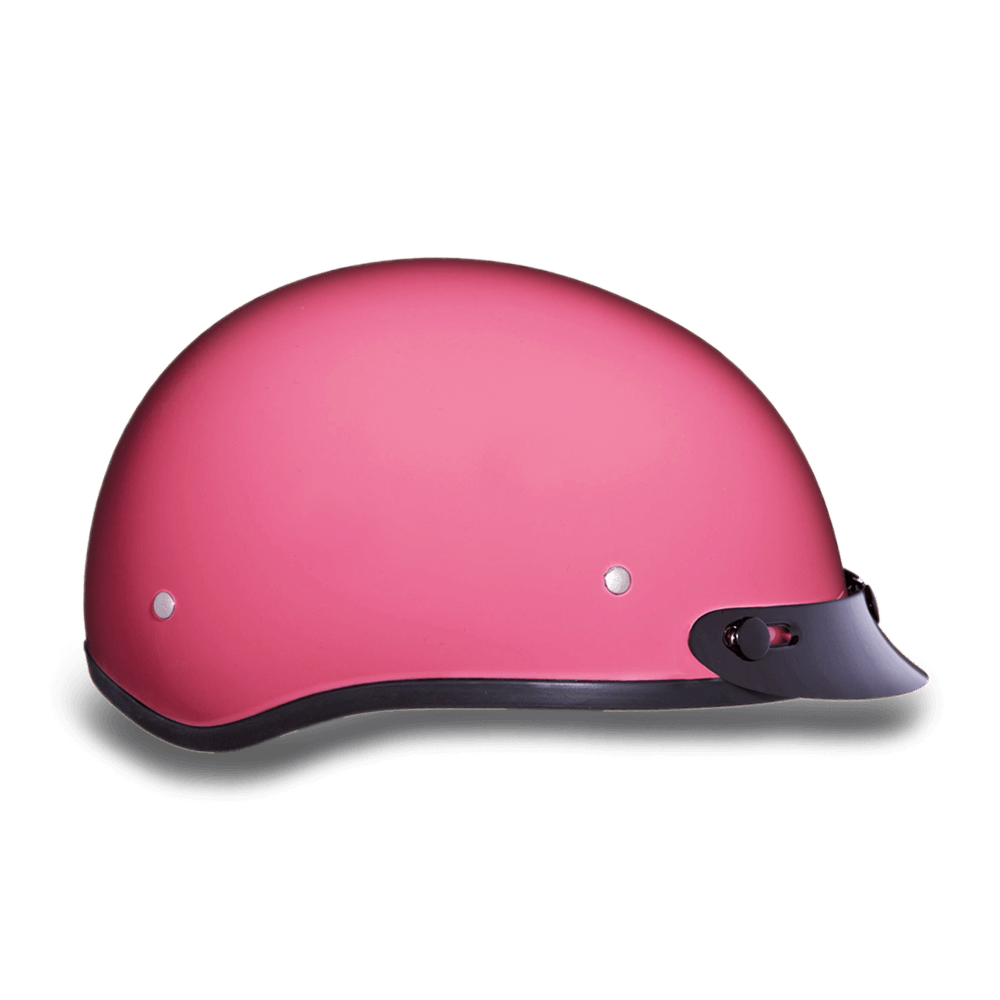 Daytona Hi Gloss Pink Skull Cap Half Motorcycle Helmet (2XS - 2XL)