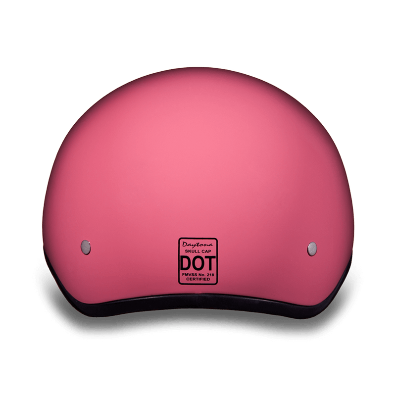 Daytona Hi Gloss Pink Skull Cap Half Motorcycle Helmet (No Visor) (2XS - 2XL)