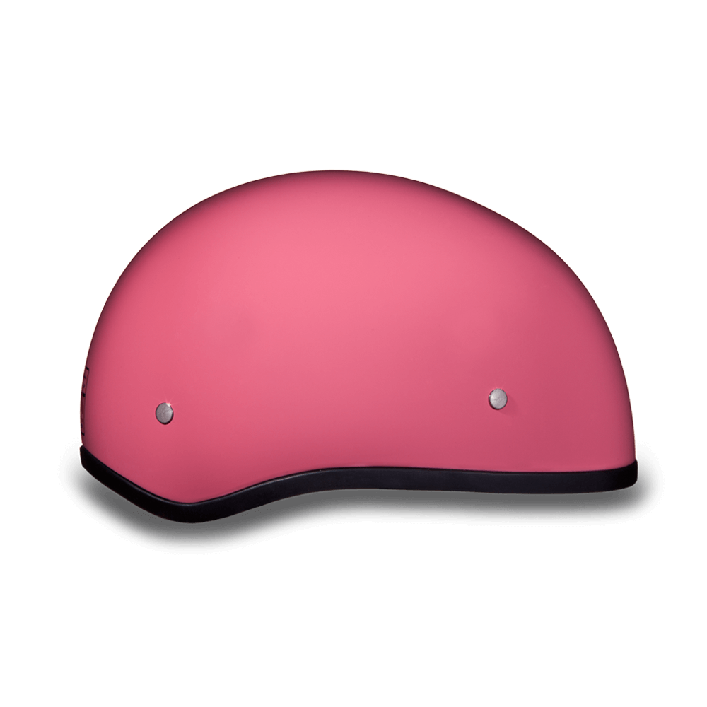 Daytona Hi Gloss Pink Skull Cap Half Motorcycle Helmet (No Visor) (2XS - 2XL)