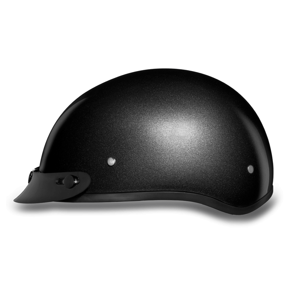 Daytona Gun Metal Metallic Skull Cap Half Motorcycle Helmet (2XS - 4XL)