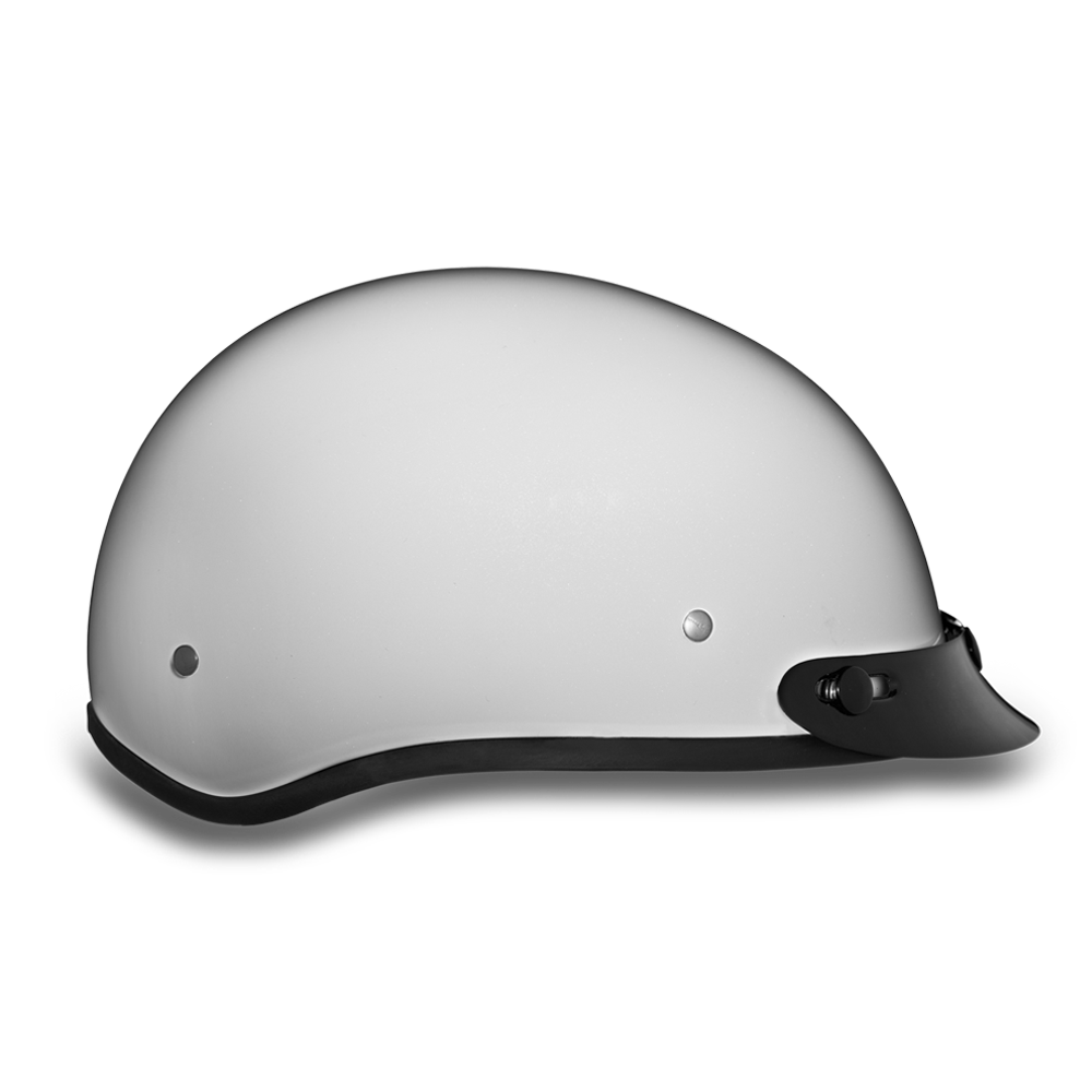 Daytona Pearl White Skull Cap Half Motorcycle Helmet (2XS - 4XL)