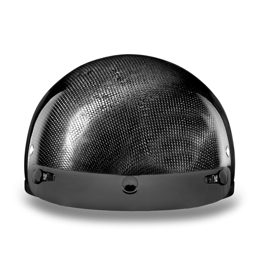 Daytona Grey Carbon Fiber Skull Cap Half Motorcycle Helmet (2XS - 4XL)