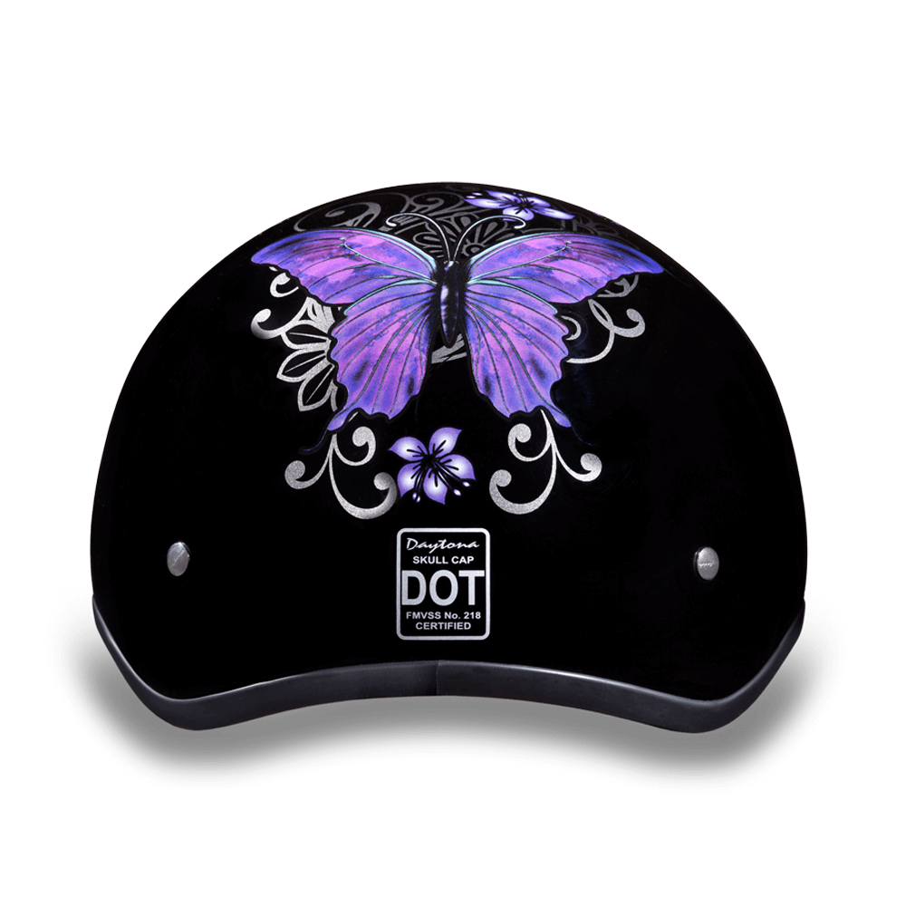daytona helmets motorcycle half helmet Daytona Women's Skull Cap Butterfly Half Helmet, 2XS