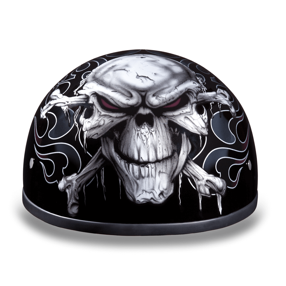 Daytona Cross Bones Skull Cap Half Motorcycle Helmet (2XS - 2XL)