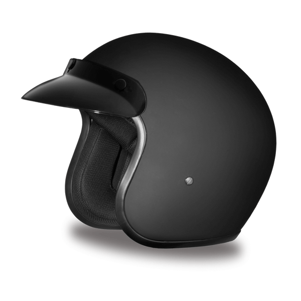 black motorcycle helmets with face shield D.O.T. Daytona Cruiser- Dull Black Helmet M