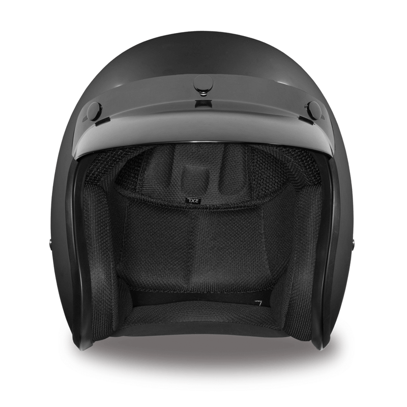 Daytona Cruiser Dull Black Open Face Motorcycle Helmet (2XS - 4XL)