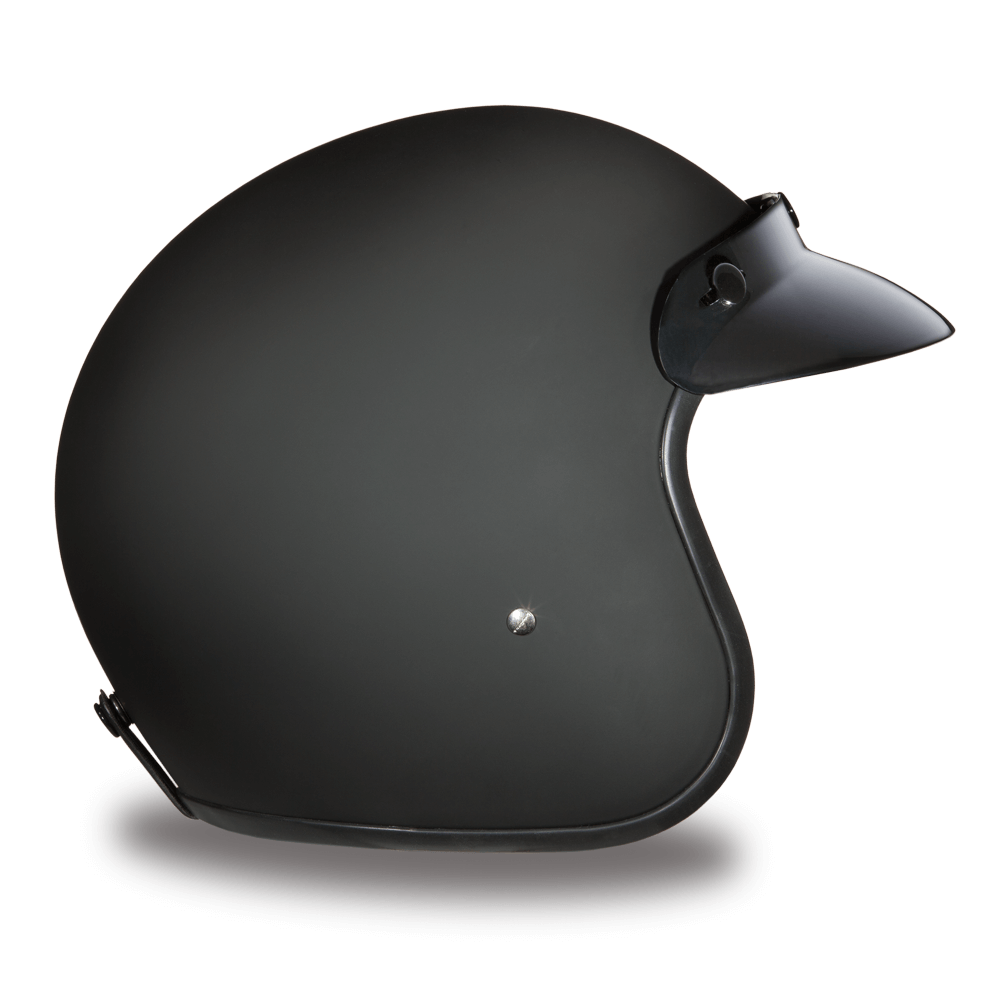 daytona flat black motorcycle half helmet low profile D.O.T. Daytona Cruiser- Dull Black Helmet M