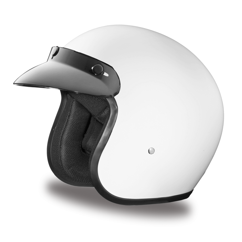 gloss white half helmet motorcycle D.O.T. Daytona Cruiser- Hi-Gloss White XS