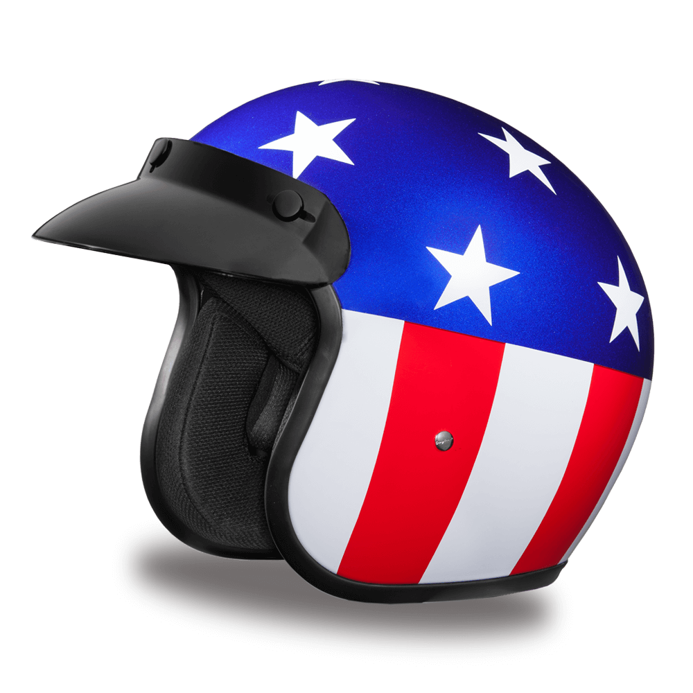 Daytona Cruiser Captain America Easy Rider Open Face Motorcycle Helmet 