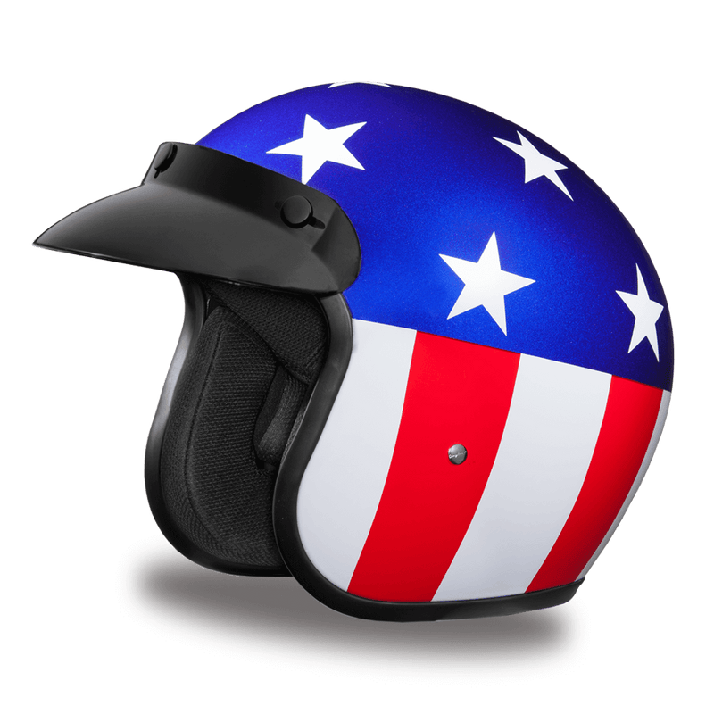 Daytona Cruiser Captain America Easy Rider Open Face Motorcycle Helmet 