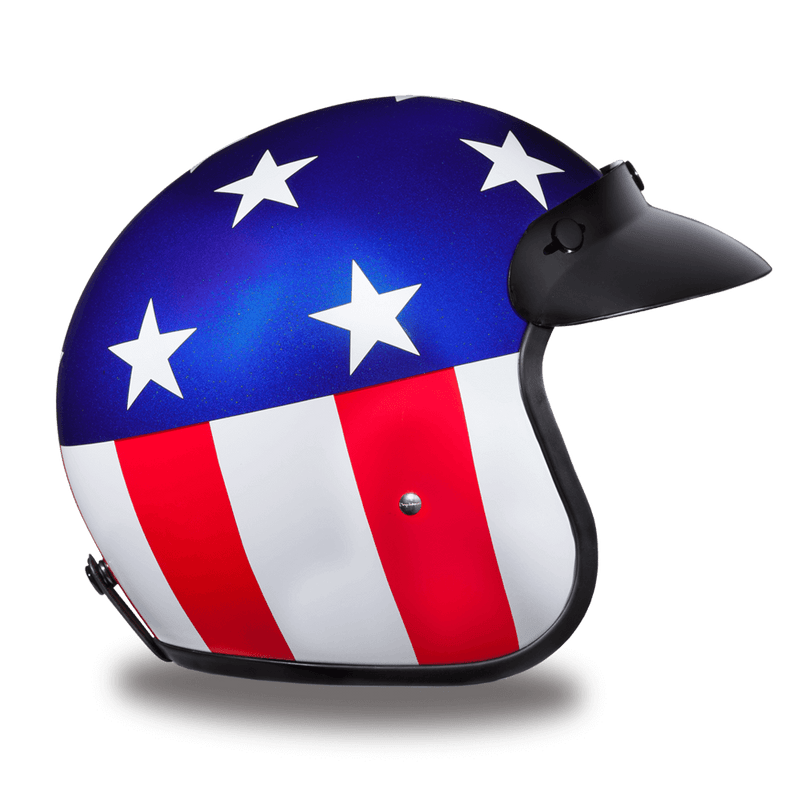 Captain america deals motorcycle half helmet
