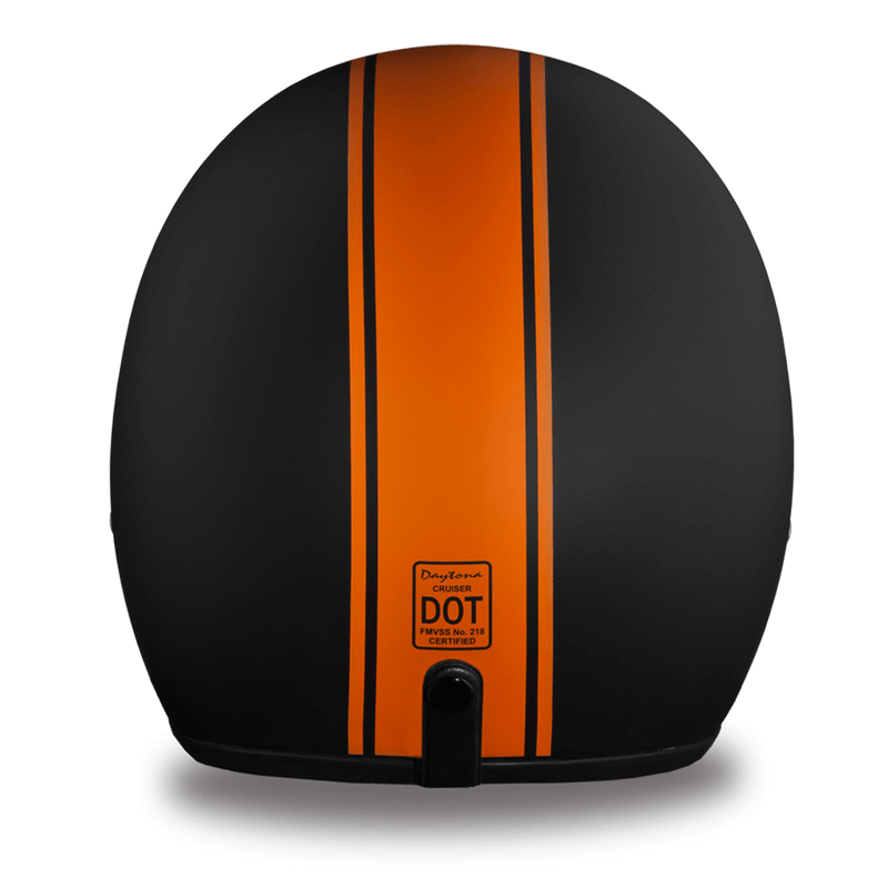 Daytona Cruiser Orange Pin Stripe Open Face Motorcycle Helmet