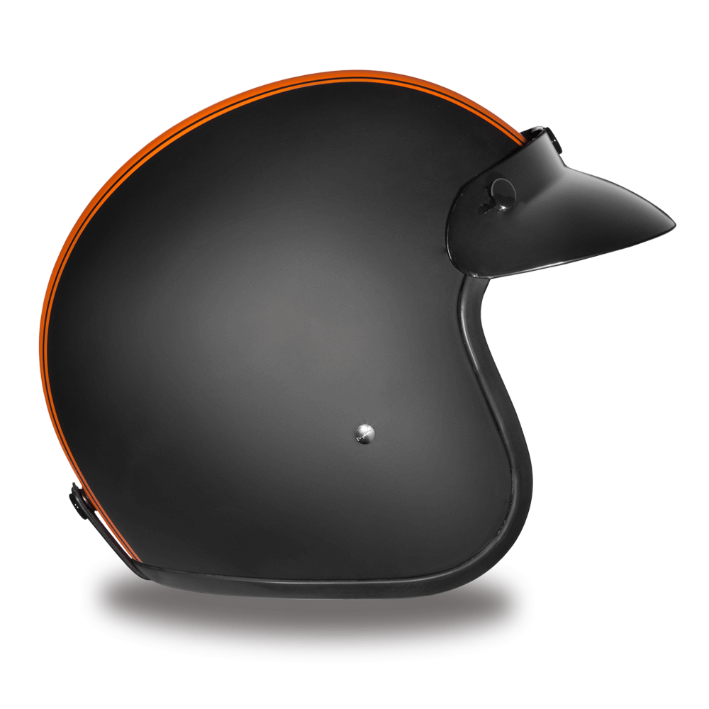 daytona cruiser 3 4 motorcycle helmet shield D.O.T. Daytona Cruiser- W/ Orange Pin Stripe Helmet XS
