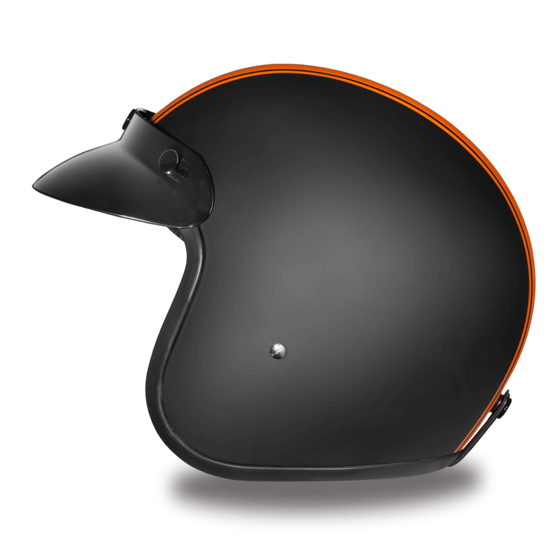 Daytona Cruiser Orange Pin Stripe Open Face Motorcycle Helmet (XS - 2XL)