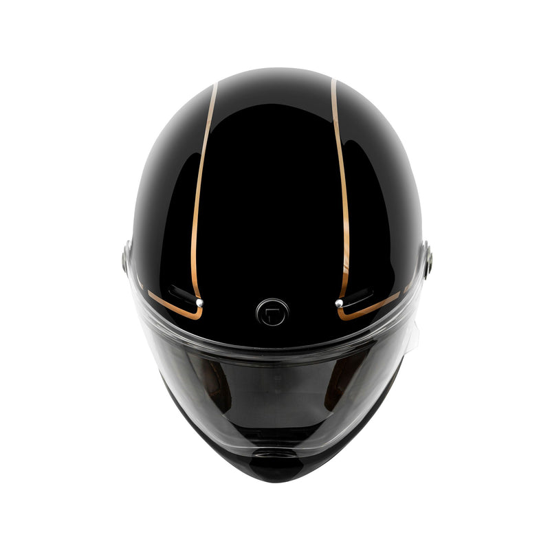 Torc T-9 Gloss Black Deep Stage Retro Full Face Helmet (XS-XXL)