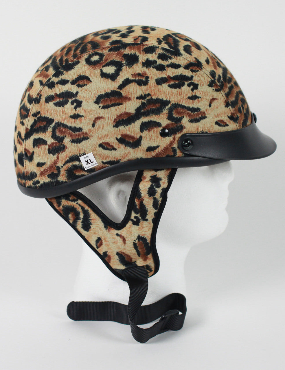 Rodia Leopard Fabric Half Motorcycle Helmet
