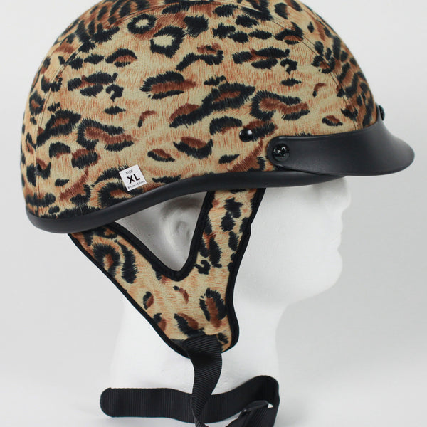 cheetah print motorcycle helmet Rodia Leopard Fabric Half Motorcycle Helmet
