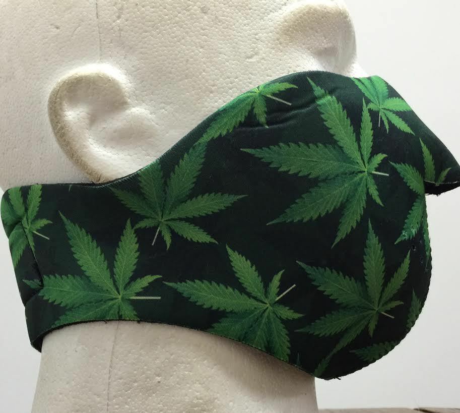 Pot Leaf 420 Marijuana Protective Neoprene Half Face Ski Mask