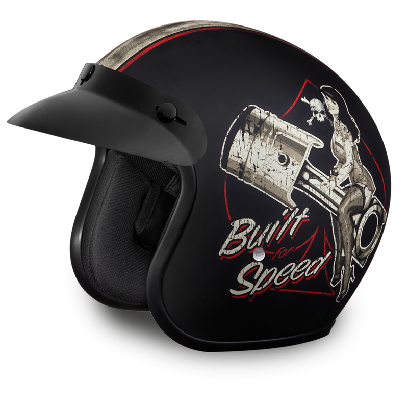 Daytona Cruiser Built For Speed Open Face Motorcycle Helmet