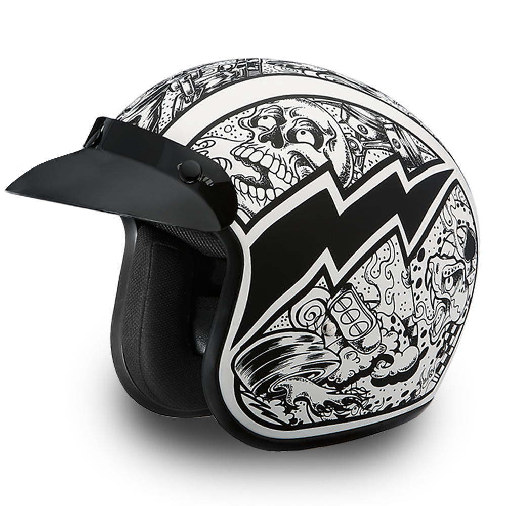 Daytona Cruiser Graffiti Open Face Motorcycle Helmet