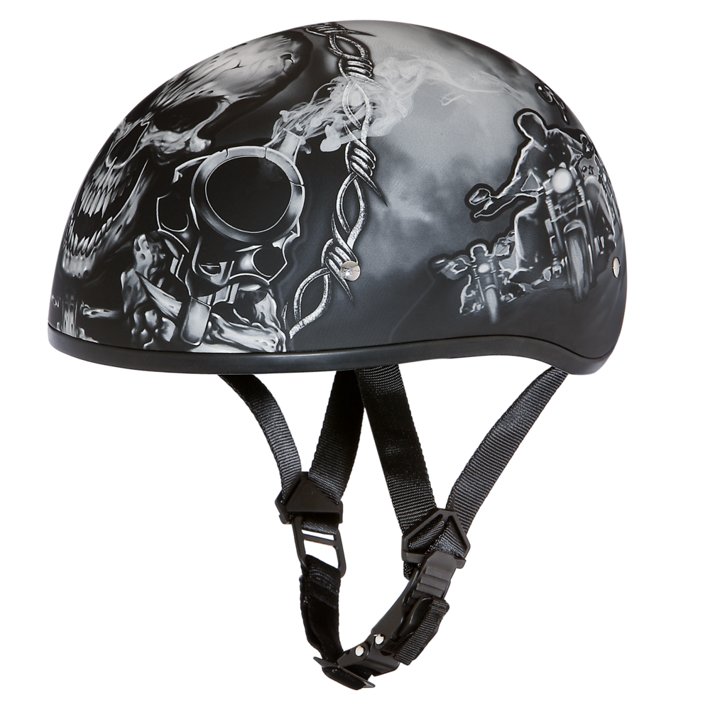 Daytona Guns Skull Cap Half Motorcycle Helmet (2XS - 2XL)