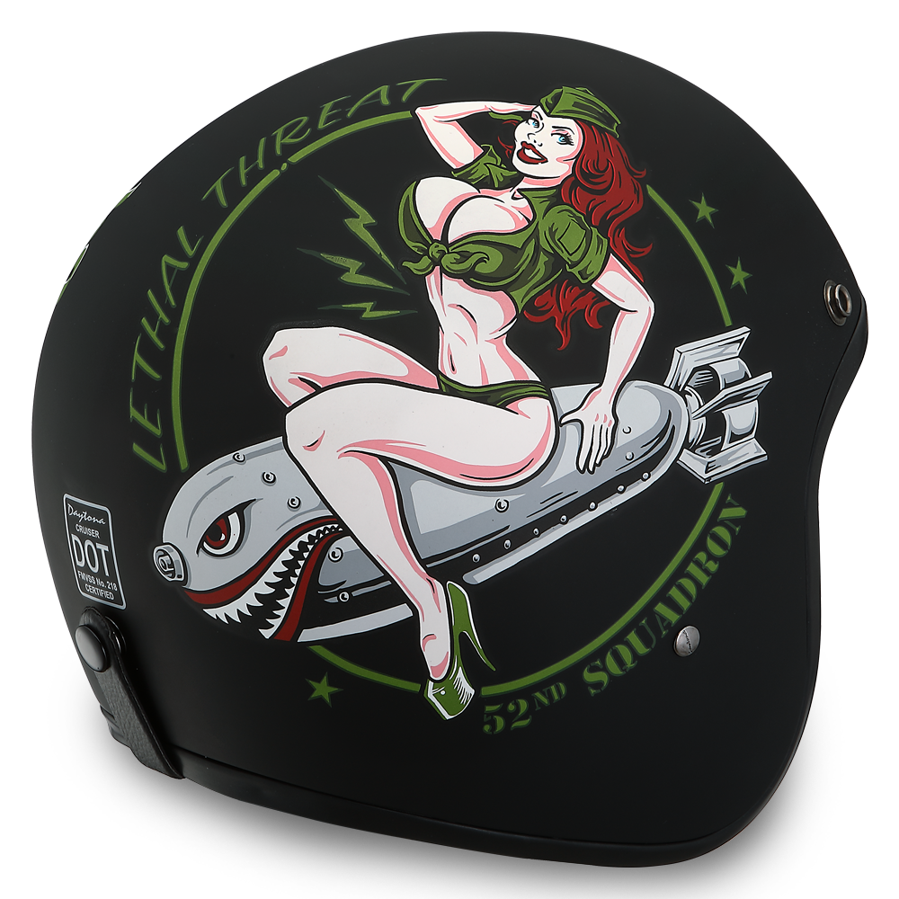 Daytona Cruiser Bombs Away Open Face Motorcycle Helmet