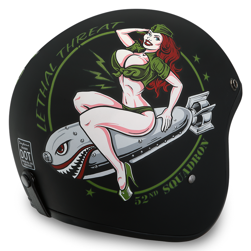 Daytona Cruiser Bombs Away Open Face Motorcycle Helmet