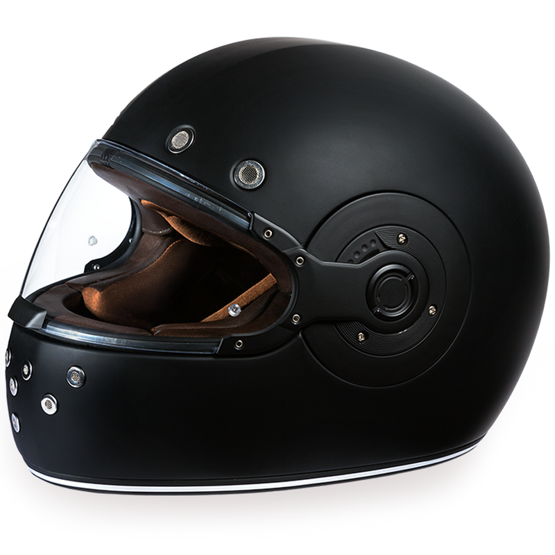 Daytona Retro Dull Black Full Face Motorcycle Helmet