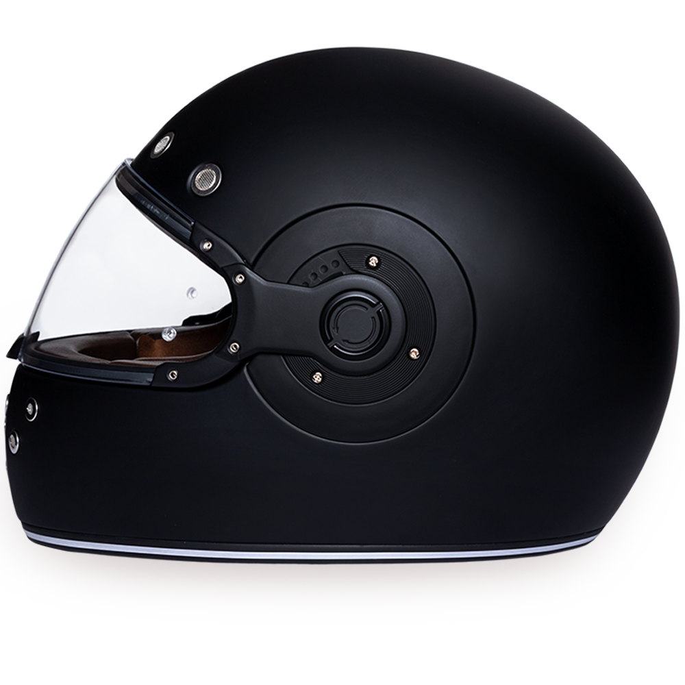 Daytona Retro Dull Black Full Face Motorcycle Helmet (XS - 2XL)
