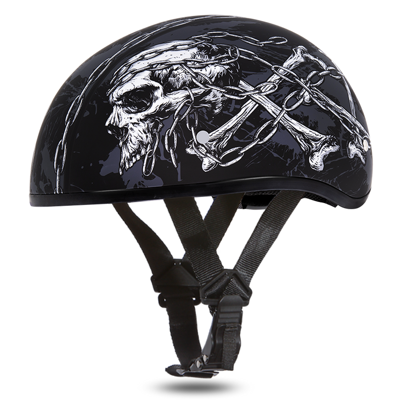 Daytona Skull Chains Skull Cap Half Motorcycle Helmet (2XS - 2XL)